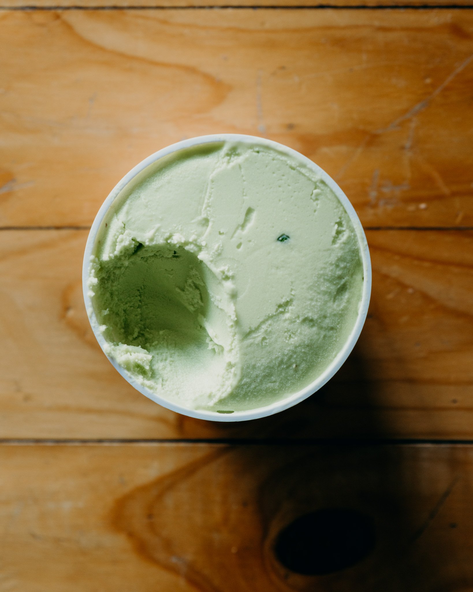 Rose pistachio ice cream tub